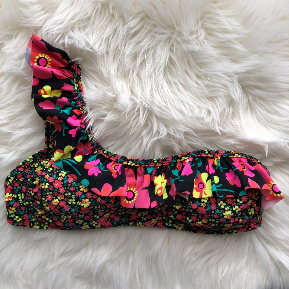 Xhilaration One Shoulder Floral Bikini Top